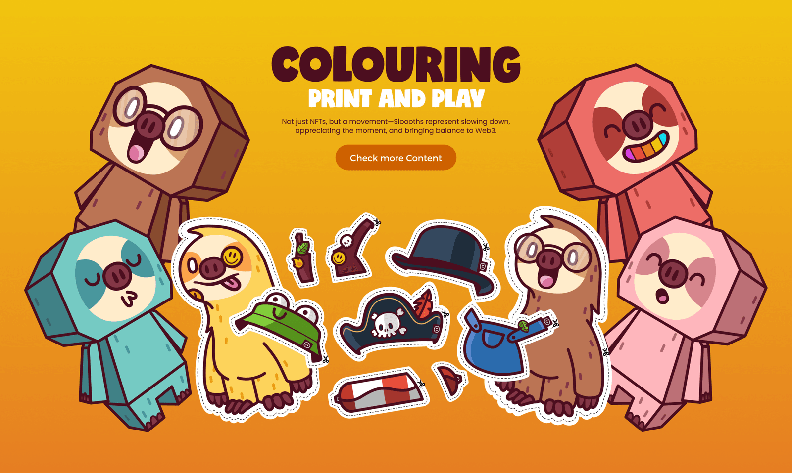 Sloooths colouring content