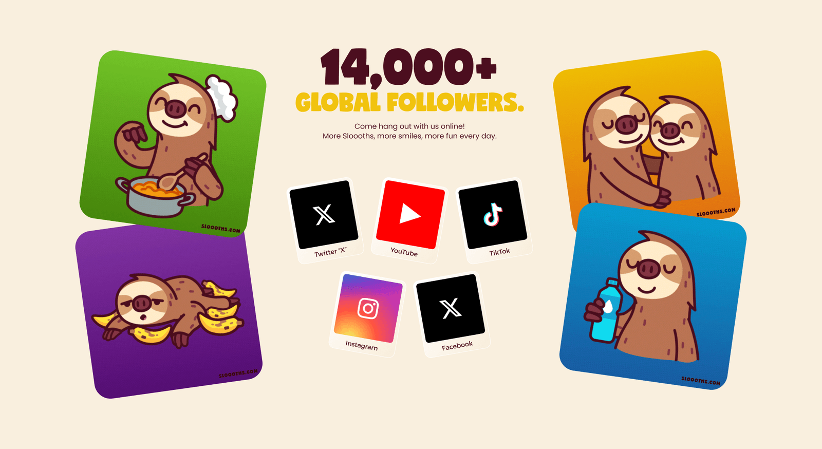 Sloooths social media ecosystem